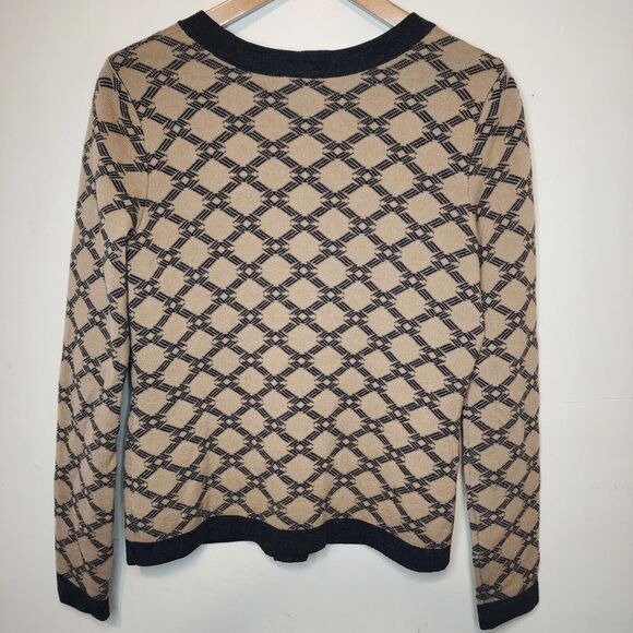 Pendleton Button Cardigan Sweater Soft Merino Wool Brown Black Button Medium - Picture 6 of 11